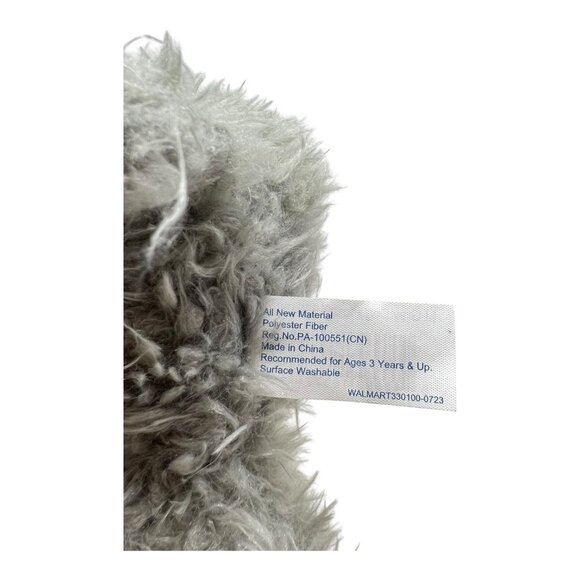 Walmart Shaggy Gray Puppy Dog Plush Pink Bow Heart - Picture 9 of 12